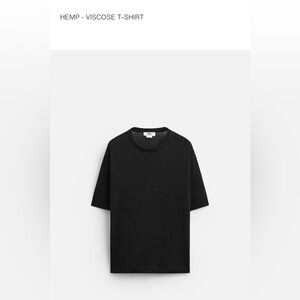 Zara Hemp Viscose Men's Black Short Sleeve Tee